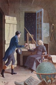 Zich omdraaiend in zijn stoel, stak hij zijn armen uit naar onze held door Edouard Henri Avril