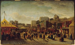 Kermis, Place Saint-Pierre, Montmartre door Edouard Hubert