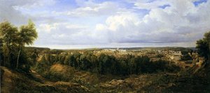 Uitzicht op de stad Leon, Spanje, 1857 door Edouard Jean Marie Hostein