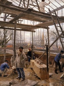Een kas bouwen, 1890 door Edouard Joseph Dantan