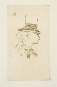 Baudelaire in profiel met een hoed door Édouard Manet