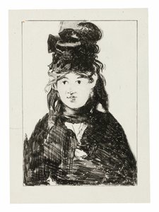 Berthe Morisot in zwart door Édouard Manet