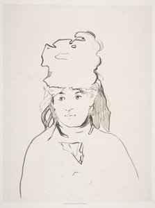 Berthe Morisot in silhouet, 1872-74, gepubliceerd 1884 door Édouard Manet