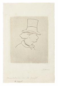Charles Baudelaire, in profiel II door Édouard Manet