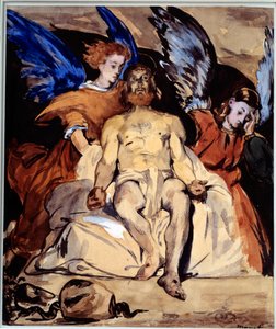 Christus met Engelen Aquarel, gouache en Chinese inkt door Edouard Manet (1832-1883) 1864 door Édouard Manet
