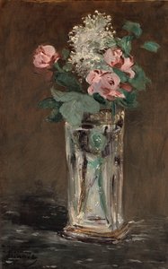Bloemen in een kristallen vaas door Édouard Manet