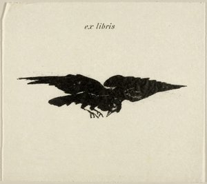 Vliegende raaf: ex libris, uit De Raaf (Le Corbeau)