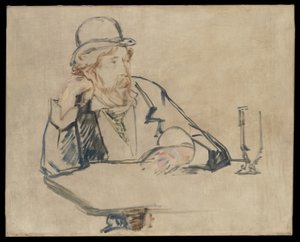 George Moore (1852-1933) in het café door Édouard Manet