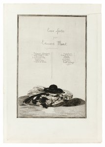 Hoed en gitaar, frontispice voor de editie van veertien etsen door Édouard Manet