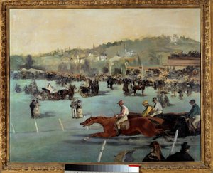 Paardenraces in het Bois de Boulogne door Édouard Manet