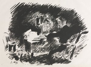Illustratie voor The Raven van Edgar Allan Poe door Édouard Manet