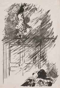Illustratie voor The Raven van Edgar Allan Poe door Édouard Manet