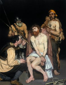 Jezus bespot door de soldaten door Édouard Manet