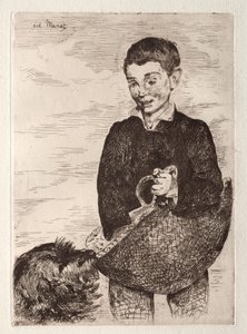 De jongen met de hond, met de tas door Édouard Manet