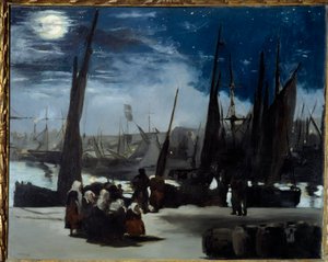 Maanlicht op de haven van Boulogne
