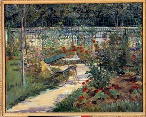 Mijn tuin, de bank door Édouard Manet