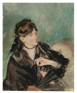 Portret van Berthe Morisot met een waaier
