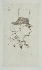 Portret van Charles Baudelaire in Profiel door Édouard Manet