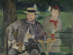 Portret van Ernest Hoschedé met zijn dochter Marthe, ca. 1876 door Édouard Manet