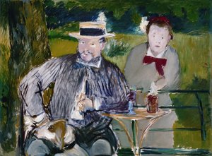 Portret van Ernest Hoschede en zijn Dochter Martha, c.1876 door Édouard Manet