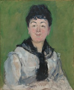 Portret van een Vrouw met een Zwarte Fichu
