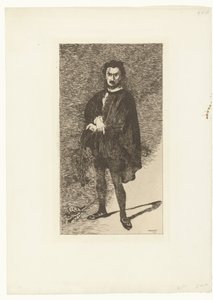 Portret van acteur Philibert Rouvière in de rol van Hamlet door Édouard Manet