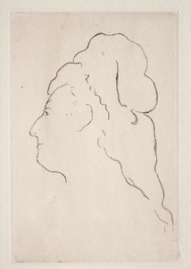 Profiel van Eva Gonzales naar links gedraaid, ca. 1869