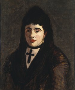 Spaanse Vrouw met een Zwart Kruis door Édouard Manet