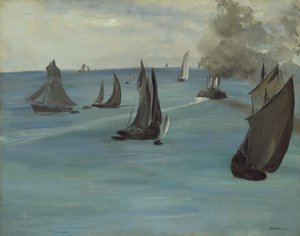 Stoomboot vertrekt uit Boulogne, 1864