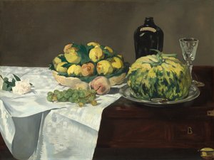 Stilleven met Meloen en Perziken
