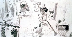 Straatscène door Édouard Manet