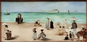Op het strand van Boulogne-sur-Mer door Édouard Manet