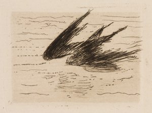 Zwaluwen, plaat 8 van Le Fleuve door Édouard Manet