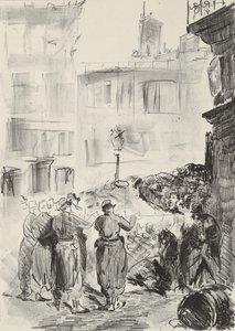 De barricade, 1871, gedrukt 1884