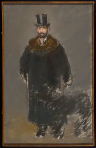 De man met de hond, ca. 1882 door Édouard Manet