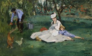 De familie Monet in hun tuin in Argenteuil, 1874