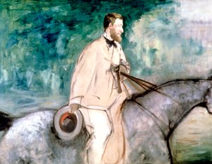 De schilder Guillaumin te paard, 1870