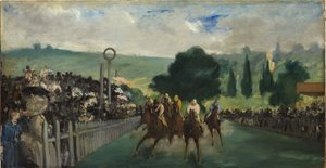 De races in Longchamp, 1866 door Édouard Manet