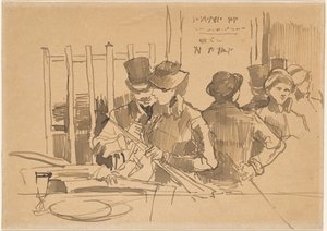 Het spoorwegrestaurant door Édouard Manet