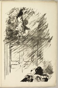 De Raaf op de Buste van Pallas ("Gezeten op een buste van Pallas..."), uit De Raaf (Le Corbeau) door Édouard Manet