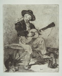 De Spaanse zanger Le Guitarrero door Édouard Manet