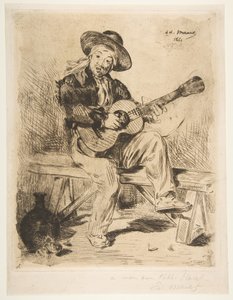De Spaanse zanger Le Guitarrero, 1861-62 door Édouard Manet