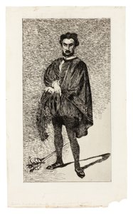 De tragische acteur (Rouvière in de rol van Hamlet) door Édouard Manet