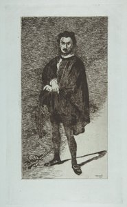 De Tragische Acteur: Rouvière in de Rol van Hamlet door Édouard Manet