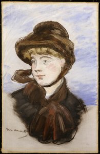 Jong meisje met een bruine hoed, 1882 door Édouard Manet