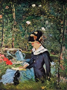 Jong meisje op de drempel van de tuin in Bellevue, 1880 door Édouard Manet