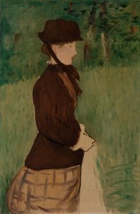 Jonge vrouw in een tuin door Édouard Manet