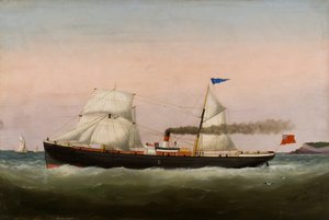 Zeilboten, Le Havre, 1877 door Edouard Marie Adam
