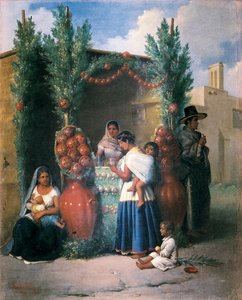 Scène bij een kraampje in een straat in Mexico