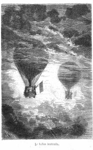 Tekening uit het boek van Jules Verne 